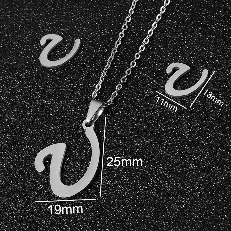 26 stainless steel alphabet necklaces