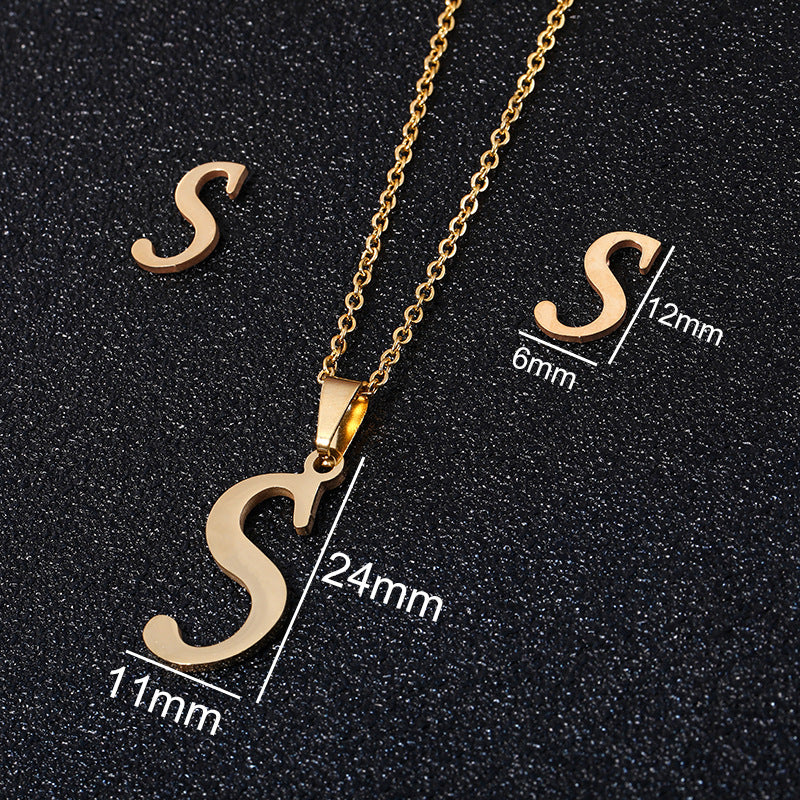 26 stainless steel alphabet necklaces