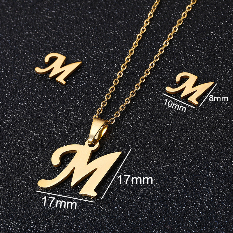26 stainless steel alphabet necklaces