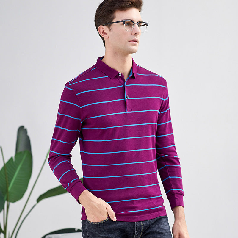 Men's polo long sleeve business loose top