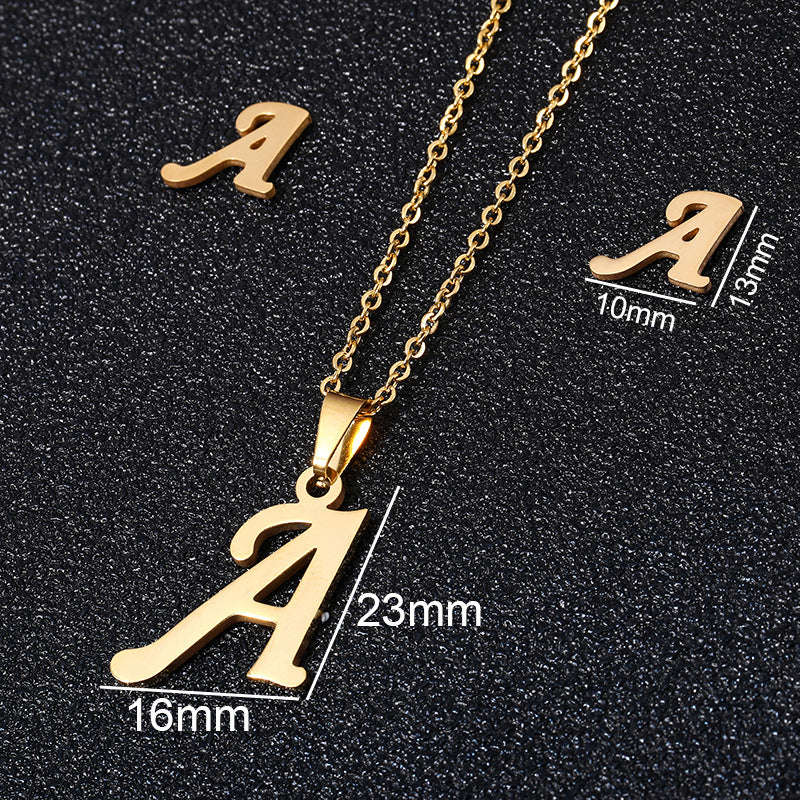 26 stainless steel alphabet necklaces