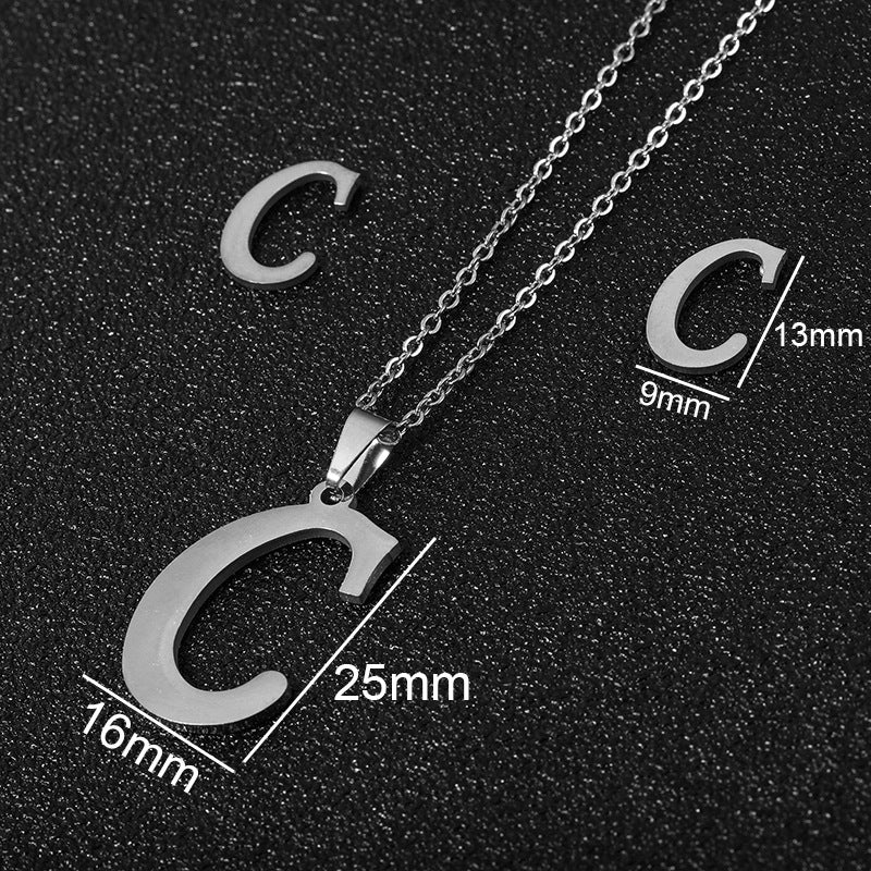 26 stainless steel alphabet necklaces