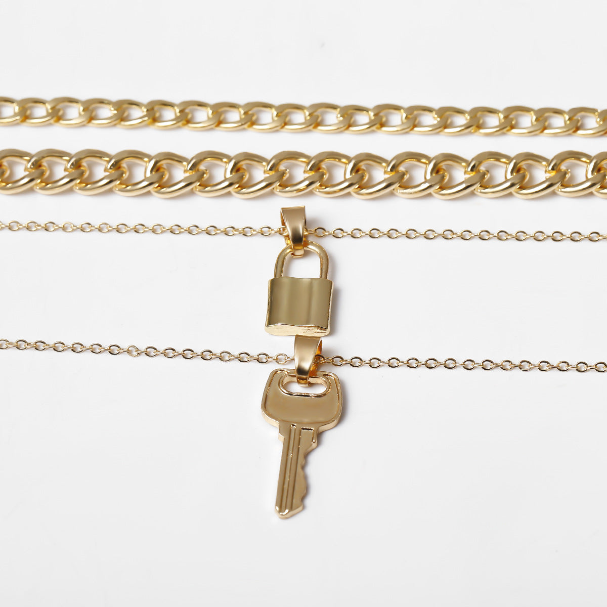 Lock key combination necklace