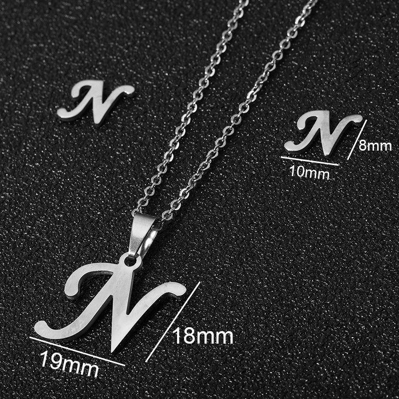26 stainless steel alphabet necklaces