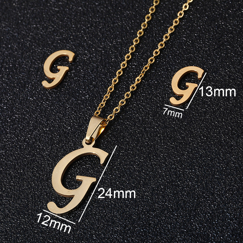 26 stainless steel alphabet necklaces