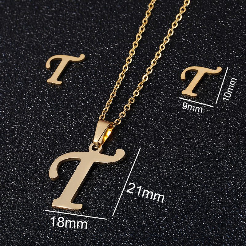 26 stainless steel alphabet necklaces