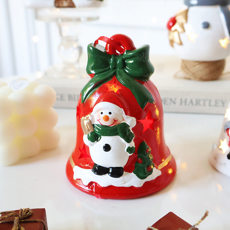 Santa Claus Hollow Ambience Light Christmas Tree Bell Decorative Pendant