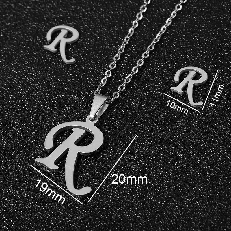 26 stainless steel alphabet necklaces