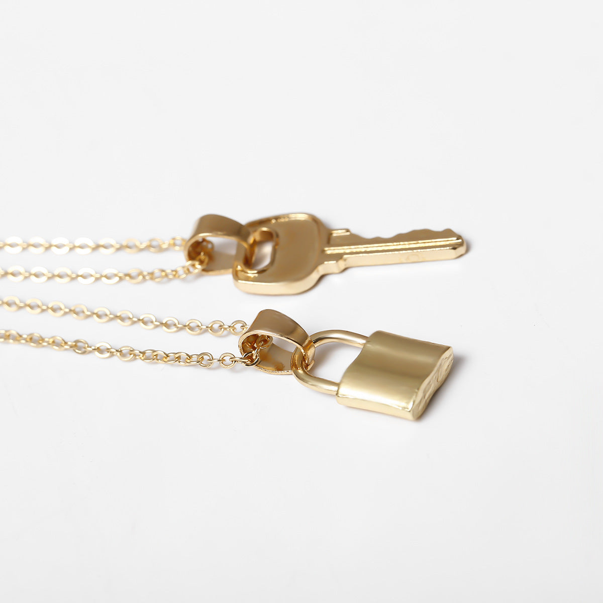 Lock key combination necklace