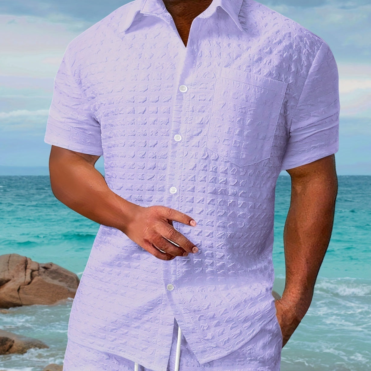 Summer Men's Shirts Suit Printing Outdoor