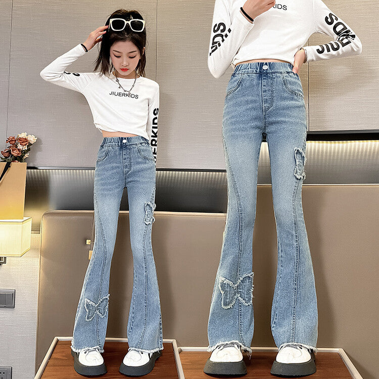 Denim Bell-bottom Pants Casual Children Pants