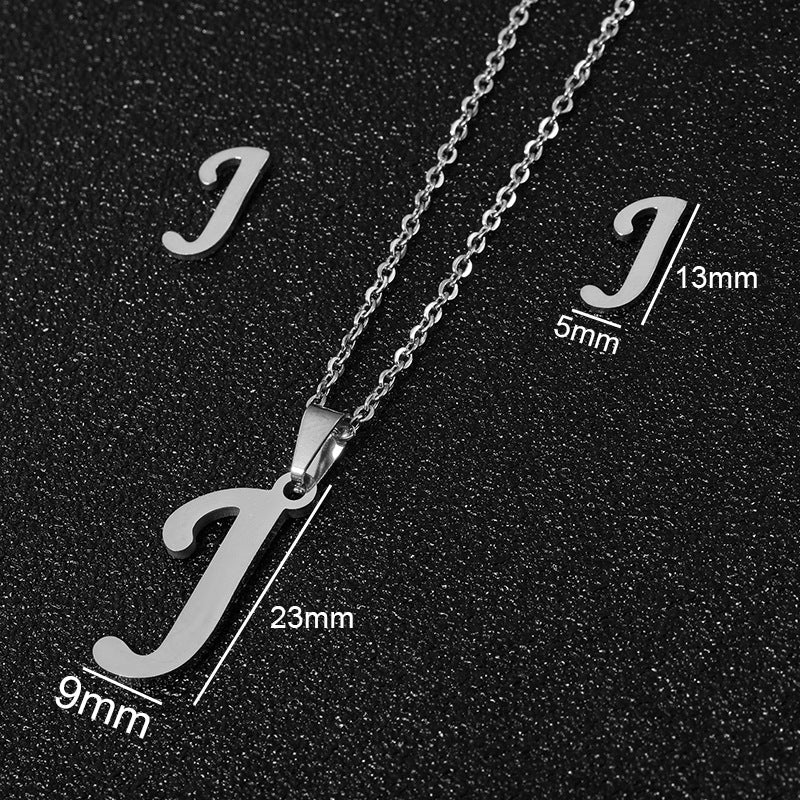 26 stainless steel alphabet necklaces