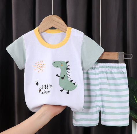 Children Clothes Baby Short Sleeved Shorts Two Piece Suit