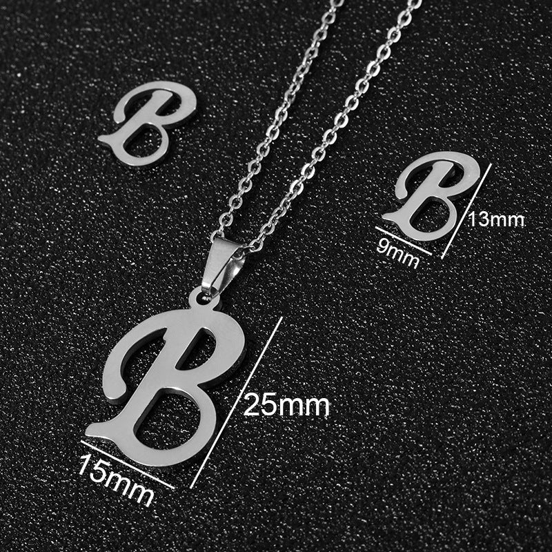 26 stainless steel alphabet necklaces