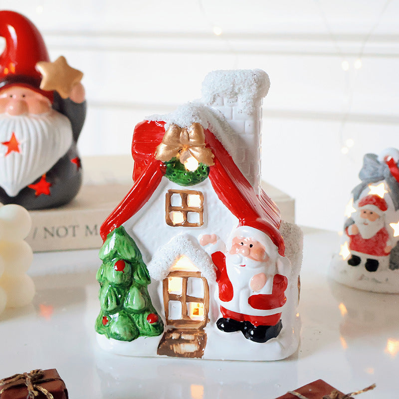 Santa Claus Hollow Ambience Light Christmas Tree Bell Decorative Pendant