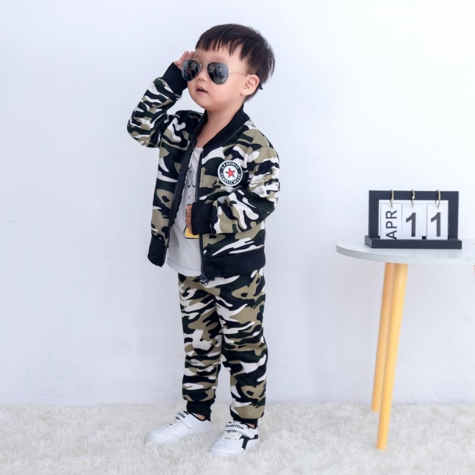 Spring And Autumn Children's Velvet Sport Children Toddler Baby Clothes Two-piece Suit