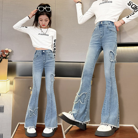 Denim Bell-bottom Pants Casual Children Pants