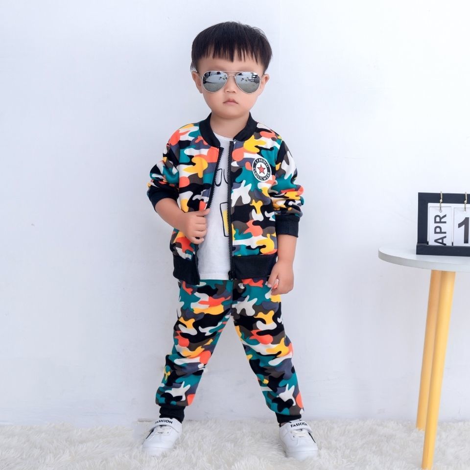 Spring And Autumn Children's Velvet Sport Children Toddler Baby Clothes Two-piece Suit