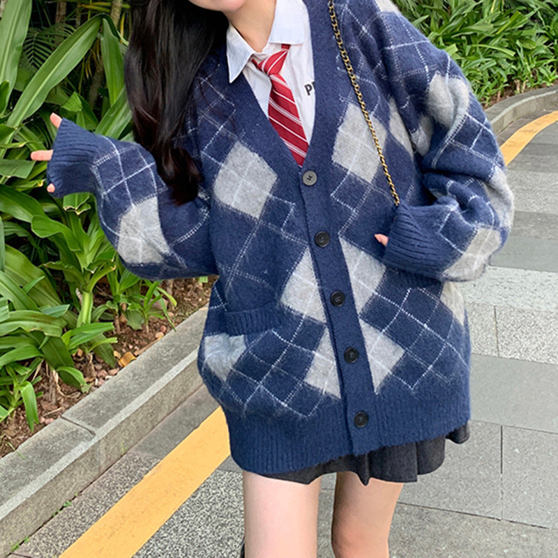 Hot Girls Wear Long Lazy V-neck Sweaters