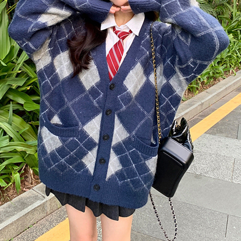 Hot Girls Wear Long Lazy V-neck Sweaters